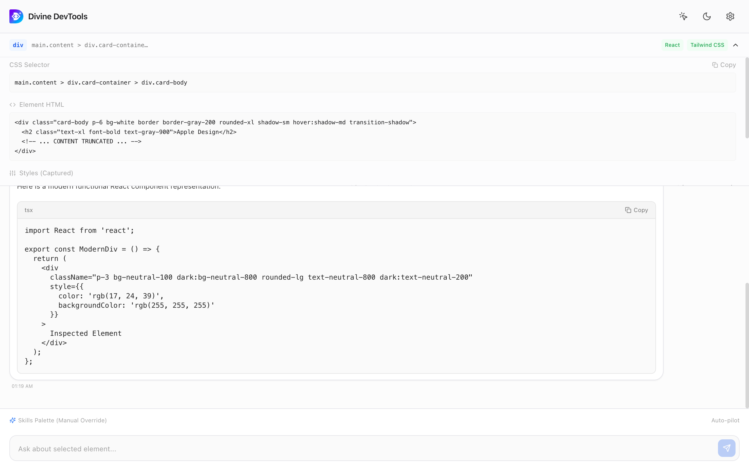 AI Side Panel Chat Assistant